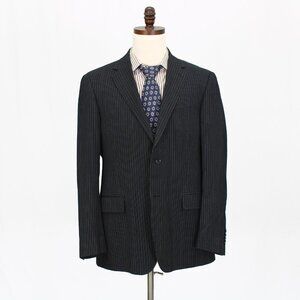 Paul Betenly 42R Black Striped 2-Button Sport Coat Blazer Jacket G612